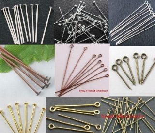 100pcs Metal Head/Eye/Ball Pins Finding 21 Gauge any size to choose