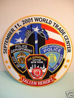 Large 5 PATCH Fallen Heroes 9 11 Fire Police Dept. NEW