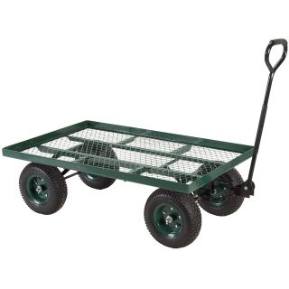 Tahoe 60605179 Deluxe 48 x 30 Green Flatbed Garden Utility Cart