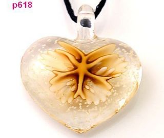 Free P&P fluorescent butterfly Murano Lampwork Glass Pendant Necklace 