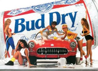 Bud Dry Beer Sexy Ladies Refrigerator / Tool Box Magnet