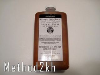 Starbucks Pumpkin Spice Flavored Syrup 63fl oz 1.86L, Free Priority 