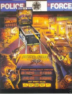 1989 WILLIAMS POLICE FORCE PINBALL FLYER MINT