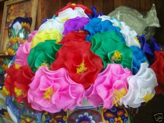 Mexican Paper Flowers   Bouquet of 12   MADE IN MEXICO