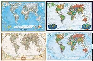 WORLD WALL MAPS POSTERS MURALS   by NATIONAL GEOGRAPHIC