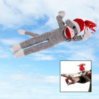 Flying Screaming Sock Monkey Toy Launch 50ft Superfly Slingshot Kids 