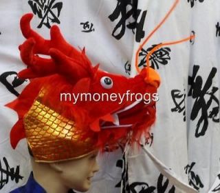 LOT Oriental Chinese Red Party Costume Parade plush Fun Hat Cap 