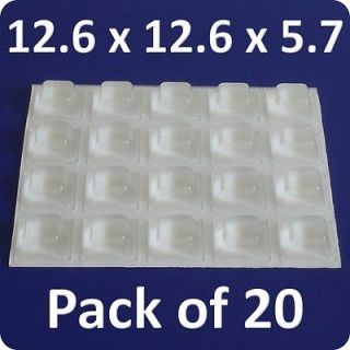 20x Square Rubber Foot Self Adhesive Transparent Clear Polyurethane 