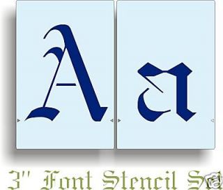Old English Font Stencil Wall Letter Alphabet F346