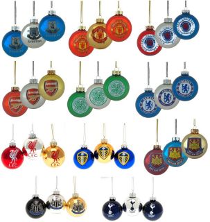 OFFICIAL FOOTBALL TEAM   XMAS CHRISTMAS TREE 3 ROUND CREST BAUBLES 