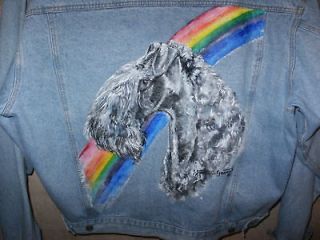 Kerry Blue head study hand painted Denim Jacket PRICE REDUCED 