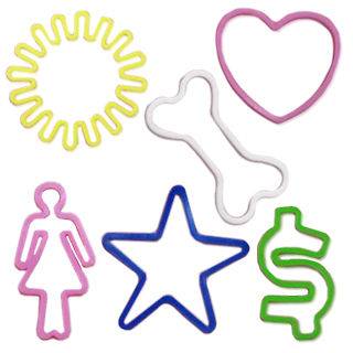 Silly Bandz Basic FUN Shapes 6 designs NEW 24 Pack SALE Shaped Rubber 