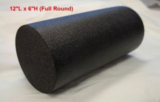   BLACK MEDIUM DENSITY FOAM ROLLER PHYSICAL THERAPY 12x6 FITNESS
