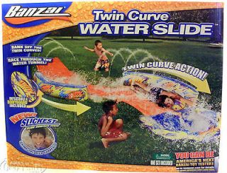 Banzai Twin Curve Water Surf Slide Bodyboard Slip Toy Body Board N 