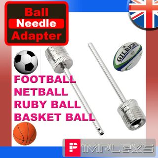 FOOTBALL INFLATOR PUMP NEEDLE RUGBY NETBALL BASKETBALL VOLLEY BALL 