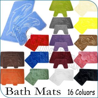 Piece Bath & Pedestal Mat Set / Rug Sets in All Colours Anti   Non 