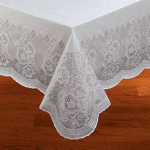 FLORAL LACE LUXURY TABLECLOTH round 54 diameter ~NEW~ ***FREE 