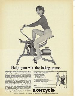 Exercycle Vintage 1968 Losing Game Print Ad