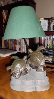   Century Frederick Cooper Bronze Sea Turtles Turtle Tango Table Lamp