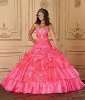 New Stock pink Bridesmaid Prom Ball Gowns Quinceanera Dreses Size;4 16