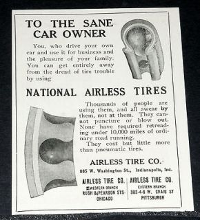  PRINT AD, NATIONAL AIRLESS TIRES, CANNOT PUNCTURE OR BLOW OUT