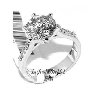 Classic 4.5ct Solitaire Huge CZ Womens Wedding Anniversary Ring SIZE 