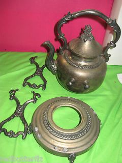   Lifetime brand Silver plate coffee tea pot with stand claw feet