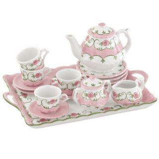 Childrens DeluxeTea Set For 4 Rosie Posie Large Childs Sz Includes 