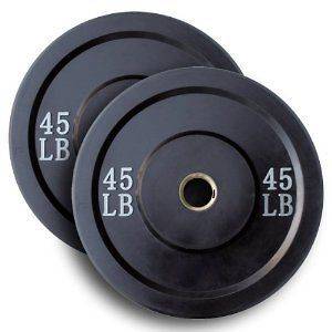 CROSSFIT 45lb Pair Rubber Bumper Plates Olympic Weights Crossfit SRA