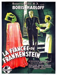 BRIDE OF FRANKENSTEIN Movie Poster Boris Karloff Universal Monster