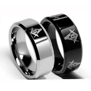 Mens Masonic Mason Titanium Ring Wedding Band Size A Z4