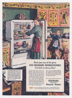Vintage 1940s FRIGIDAIRE Refrigerator Amish PENNSYLVANIA DUTCH 