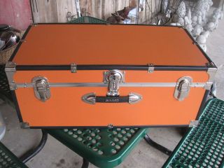 30 Orange Footlocker Trunk with Black & Chrome Trim 5120 20