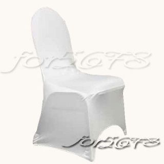 White Shirred Ruffled Spandex Stretch Lycra Chair Cover Pleated 