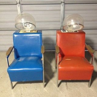 VINTAGE BEAUTY PARLOR HAIR DRYER CHAIRS. HELENE CURTIS & MILO BOTH 