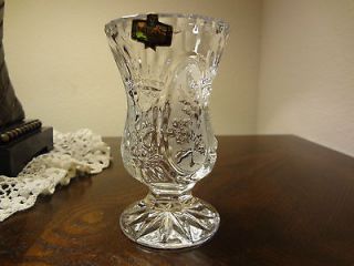 Zajecar 24% Lead Crystal Vase~Footed~Pedestal~Yugoslavia~Original 