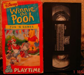 Winnie The Pooh Playtime FUN N GAMES Vhs Video~LOW UNLIMITED SHIP 
