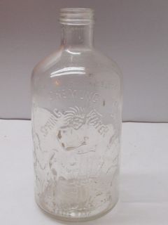  Spring Water Old Glass Half Gallon Bottle Indian Native American
