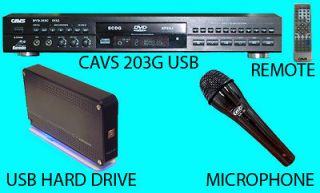 KARAOKE PLAYER CAVS 203 G USB MACHINE FREE HARD DRIVE 10K CDG SONGS 4 