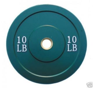   10 lb Pair (2) Green Olympic Bumper Plate weight lifting Crossfit