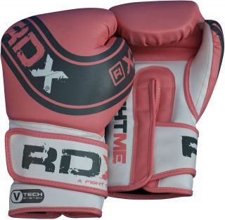 RDX 10oz Ladies Pink Leather Boxing Gloves Punch Bag