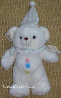 Ganz Bros Clowny Clown Belly Bear Heritage White NEW