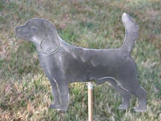 Beagle Dog yard garden art statue stake flower bed steel