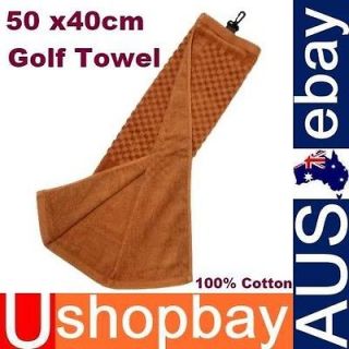 Towel Tri fold 21” x16” Golf Bag Buggy Cart Towel w Hook