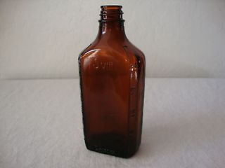   Vintage DURAGLAS Amber Brown Glass MEDICINE BOTTLE with MEASURES