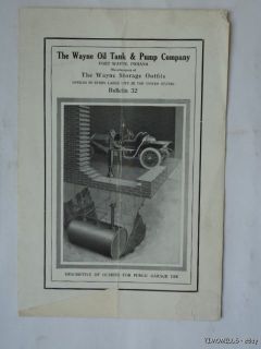   Oil Tank Pump Co. Catalog Brochure Model H Garage Gas Pump Antique