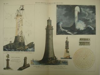 South Elevation of the Edystone Lighthouse, 1886, Original Plan