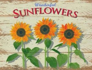 Wonderful Sunflowers Metal Sign, country house or cabin, retro, pop 