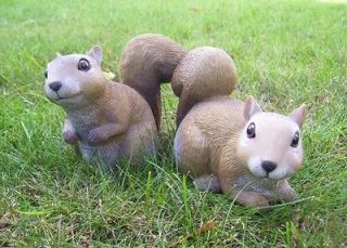 Squirrel Babies Garden Animal Statues Lawn Yard Decor 2 pcs