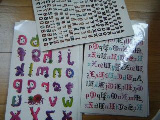 LARGE SHEET TEMPORARY TATTOOS LETTERS NUMBERS NAMES 26 50 TATTOOS PER 